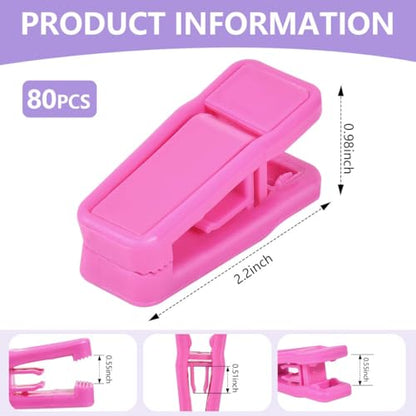 KISEER 80 Pcs Plastic Baby Hanger Clips Slim-line Finger Clips Set for Clothes Hanger Velvet Hanger (Pink) - color: Pink, size: 80 Pcs