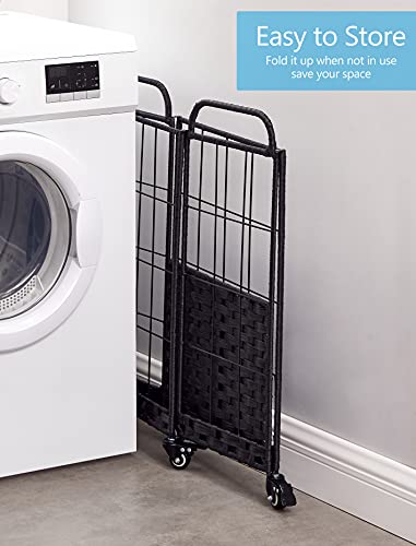 100L Laundry Hamper with Wheels, Heavy-Duty Laundry Basket
