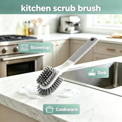 3‑Pack Scrub Brushes, Medium Stiff Bristle Cleaning Brush Set
