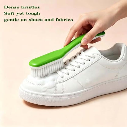 2pc Multi-Purpose Household Cleaning Brush Set, Ergonomic Comfort Grip for Shoe Cleaning, Laundry & Bathroom Cleaning (Green) - color: Green