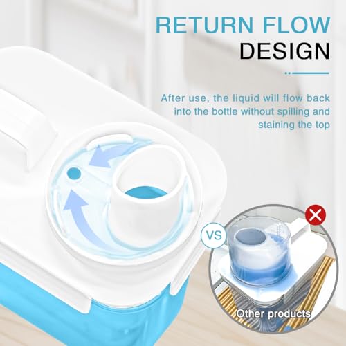 3 Pack Laundry Detergent Dispenser, 98oz Detergent Dispenser, Refluxable Laundry Detergent Container, Plastic Liquid Laundry Detergent Dispenser for Laundry Room Organization with 6 Labels - size: 98 Fl Oz (Pack of 3)