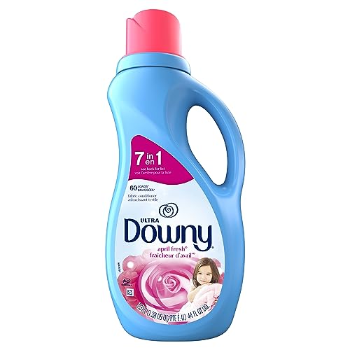 Downy Soft, 2 in 1 Soft and Fresh Liquid Fabric Softener, April Fresh, 44 fl oz, 60 Loads, Fabric Conditioner Liquid Provides Softness and Freshness for Fabrics - size: 44 Fl Oz (Pack of 1)