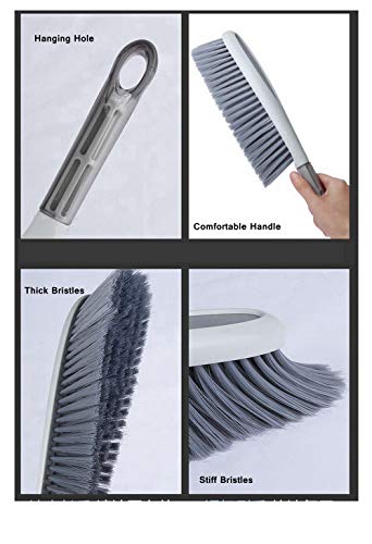 Hand Broom, 14 inch Large Counter Duster Slightly Stiff Bristle - color: Gray, size: 14 inch