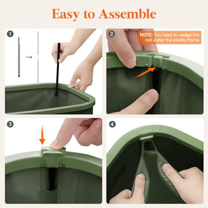 Lifewit 105L Large Laundry Hamper with Lid, Removable Inner Bag, Green - color: Green, size: 105L
