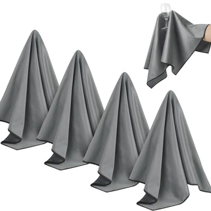 SINLAND Microfiber Glass Polishing Cloths Cleaning Rag 20x25In 4Pk Darkgrey - color: Dgrey, size: 20Inchx25Inch 4Pcs