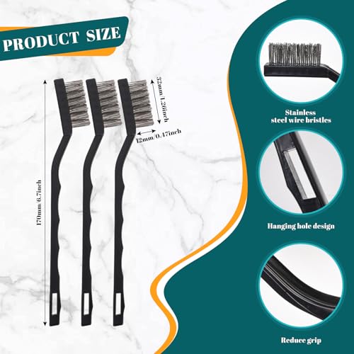 30 PCS Mini Wire Brush Stainless Steel Brush Set，Masonry Brush Wire Bristle - style: Stainless steel