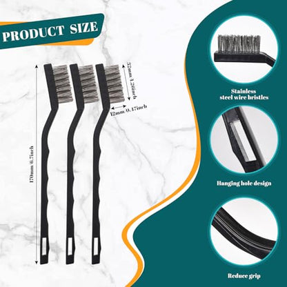 30 PCS Mini Wire Brush Stainless Steel Brush Set，Masonry Brush Wire Bristle - style: Stainless steel