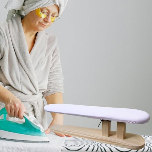 Tabletop Ironing Board Padded Small Ironing Board with Wooden Base, Chest & Sleeve Ironing Boards for Tailor, Household, Laundry Room, Apartment - size: Long