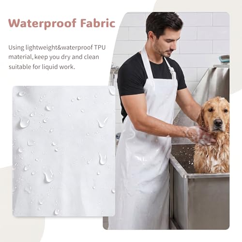Nanxson TPU Waterproof Apron Lightweight Work Apron with Adjustable Buckle - color: White