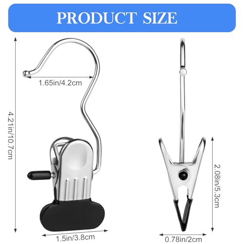 30Pcs Laundry Hook Hangers with Clothes Pins for Hats Clothes Bags