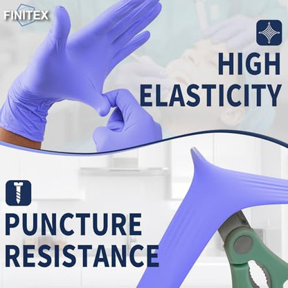 FINITEX Disposable Ice Blue Nitrile Exam Gloves 1000PCS/Case Cleaning - size: X-Large (Pack of 1000)