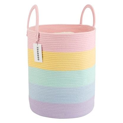 XUANGUO Rope Laundry Basket Hamper for Kids Girl, rainbow - color: rainbow, size: Regular