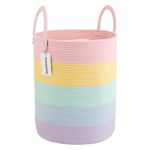 XUANGUO Rope Laundry Basket Hamper for Kids Girl, rainbow - color: rainbow, size: Regular