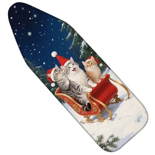 Nuxovilar Winter Cats Sleigh Ironing Board Cover 15x54 Polyester - color: Ytt10355