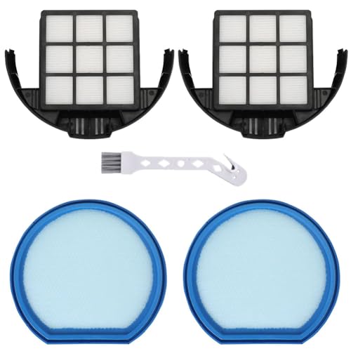 4 Pack Vacuum Filter Set Compatible with Hoover T-Series WindTunnel Bagless Upright Vacuum, Replaces Parts #303173001 & #303172002, 2 Washable Filters+ 2 HEPA Cartridge Filters+ 1 Cleaning Brush
