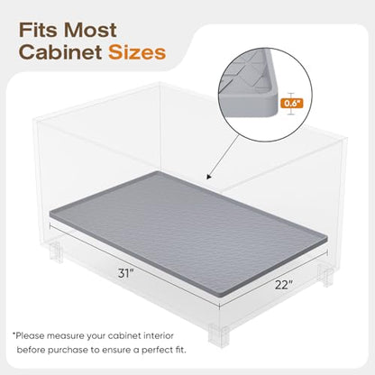 TRZZ Waterproof Under Sink Mat, 31"x22", Drip Tray Shelf Liner, Black - color: Black, size: 22"W x 31"L