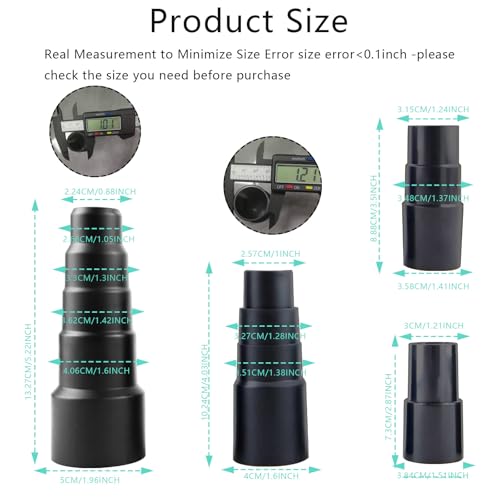4 Pcs Vacuum Hose Adapter Kit Attachment Adapter Pool Supply 1 1/2'' to 1 3/8'' to 1 1/4'' 1''to 1 1/8'' to 1 3/8" Connector Attachments Reducer from 25/30/34 to 42 mm for Wet Dry Shop Cleaner - style: 4 PCS