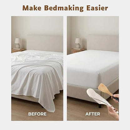 Mattress Lifter & Bed Maker Tool Set for Changing Sheets, Mattress Wedge Elevator to Lift and Hold, Bed Sheet Tucker Tool for Tucking Sheets & Bed Skirts, Built-in Dust Brush Included - Brown - color: Brown