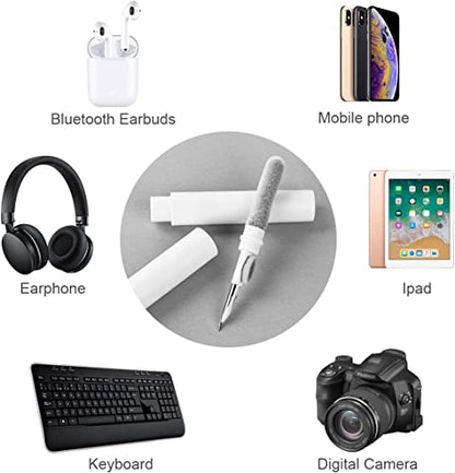 AOMIG Airpod Cleaner Kit, 3 in 1 Earbuds Cleaning kit,Phone Cleaner kit with Soft Brush for Wireless Earphones Bluetooth Headphones Charging Box Accessories, Computer, Keyboard, Camera（White）