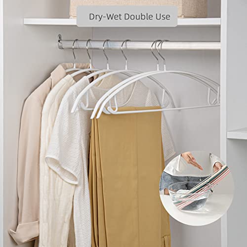 Nature Smile Non Slip PVC Coating Sweater Hangers,Dress Suit Coat Hangers,Shoulder Bump Free Golf T Shirts Clothes Hangers (White Color 20 Pack) - color: White, size: 20 Pack