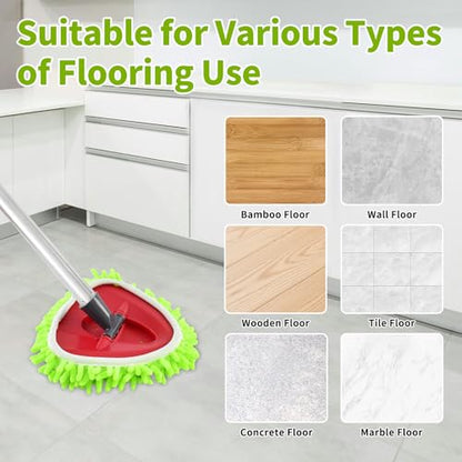 Mop Head Replacement for Ocedar EasyWring 1 Tank System, Chenille Mop Heads for Ocedar, Easy to Replace,Deep Floor Cleaning and Machine Washable - color: Green