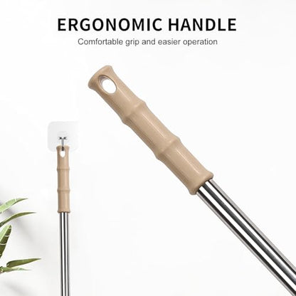 Extendable Cleaning Duster 94 Inch - Long Telescoping Ostrich Feather Dusters with Stainless Steel Extension Pole for High Ceiling Fan, High Ceilings,Roof Dusting - color: Natural-94in-stylee