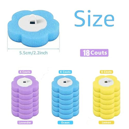 Disposable Brush with Holder & Refill Heads - Hygienic Sanitary Toilet Cleaner for Easy Cleaning, Streak-Free Fresh Bathroom, No Mess Disposable Toilet Bowl Cleaner Wand (1, White) - color: White+18 Refill