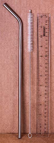 2 JUMBO 14" Stainless Steel Straws 100 oz HUGE SUPER LONG Drinking Wide Compatible With Whirley Insulated Travel Mug FOAM Truck Stop Cups - size: 2 Jumbo Straws 14" × 3/8"