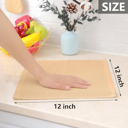 Homaxy 100% Cotton Waffle Weave Kitchen Dish Cloths 12-Pack, Apricot - color: Apricot, size: 12 X 12 - 12 Pack
