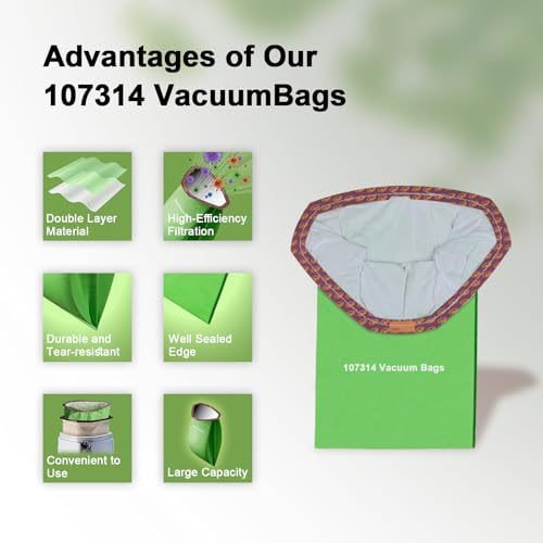 30 Pack 107314 Vacuum Bags Compatible with ProTeam 6 QT - size: 30 Pack