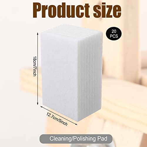 Eaasty 20 Pcs White Scrubbing Pad Non Scratch Scouring Pads, 5 x 7 Inch - size: 5 x 7 Inch