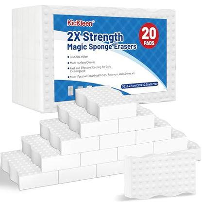 20 Pack Magic Sponges Cleaning Eraser, 2X Density Melamine Sponges