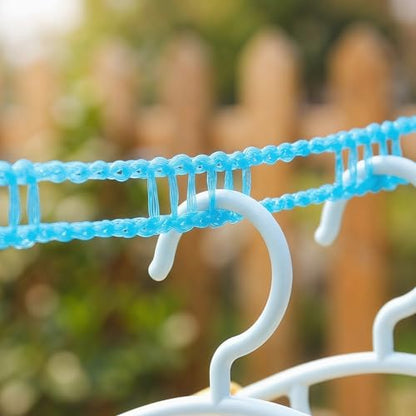 3 Rolls Clotheslines Portable Anti-Slip & Windproof Clothesline with Hooks Strong Durable Windproof Nylon Laundry Clothes Line for Indoor Outdoor Camping Travel, 16ft/Roll