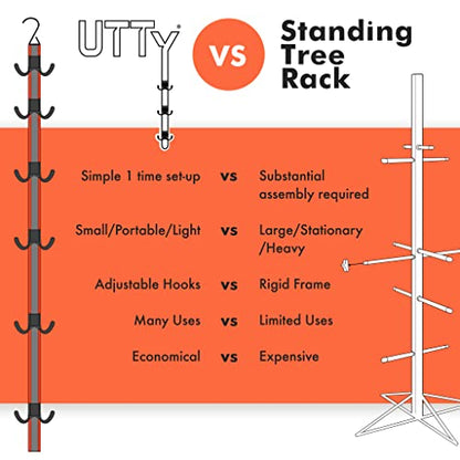 UTTY Multipurpose Portable Hanging Rack - Vertical Hockey Gear Drying Rack