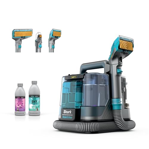 Shark StainStriker HairPro Portable Carpet, Upholstery & Area Rug Cleaner, Self-Cleaning, Stain, Hair & Odor Remover, Perfect for Pets & Car Interiors, 3 Tools & Pet Cleaning Solution, Teal, PX253BRN (Renewed) - style: StainStriker w/ HairPro (Teal)