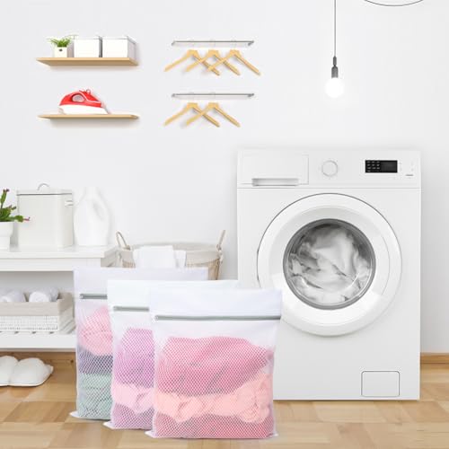 Vivifying Large Mesh Laundry Bags for Washing Machine, 3 Pack 20"x16" Honeycomb Mesh Zipper Wash Bags for Delicates, Sportswear, Underwear & Everyday Clothing, Reusable & Durable Laundry Organizer - size: 3L(16" x 20")