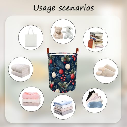 Laundry Basket 15.7x19.7 in Christmas Ornament Hamper for Bedroom - color: colorful0435