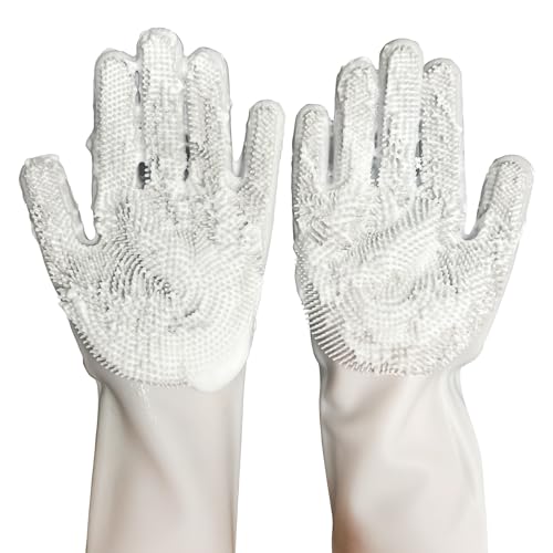 Silicone Magic Gloves: Ultimate Cleaning Gloves for Dishwashing, Kitchen, Pet, and Car - Heat & Cold Resistant, Non-Slip, Reusable - Eco-Friendly Scrubbing Gloves for Household Cleaning Food Grade