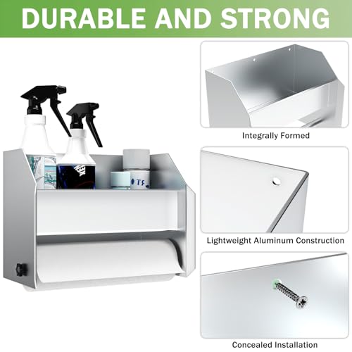 woiron Aluminum Hand Cleaning Station Organizer Bracket (Silver) - color: Silver