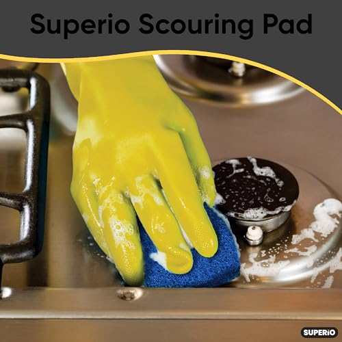 Scouring Pad Non-Scratching Scrubber Non-Scratch Cleaning Scrub Pads Heavy Duty Scouring Pad Reusable Kitchen Scrubbing Pad Pack of 21 Blue, by Superio - color: Blue, size: 21-pack