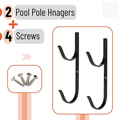 UNCO- Pool Pole Hanger, 2 Pack, Pool Equipment Hooks - color: Black, size: 2 Pack