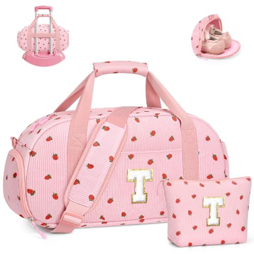 YOOLIFE Travel Duffle Bag for Girls Birthday Gifts, Kids Dance Bag, Pink T - color: Pink, style: T