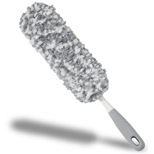 18" Car Duster Multi-Purpose Microfiber Duster with Detachable & Washable Head, for Car Interiors, Electronic Products, Furniture, Windows, and Delicate Surfaces