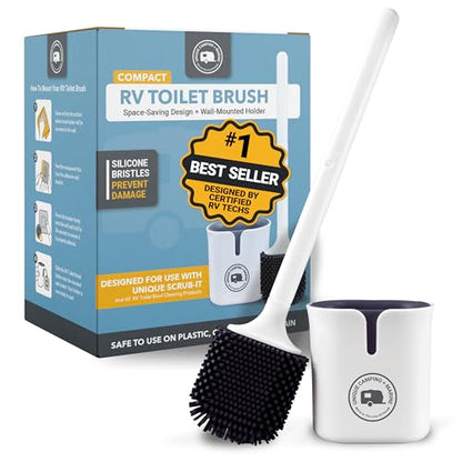 Unique Silicone RV Toilet Brush with Compact Holder - size: 1 Compact Brush