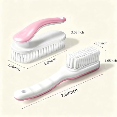 2 Pack Shoe & Laundry Cleaning Brush,Household Soft Bristle Scrubbing for Clothes,Bathroom Stains Removal,Ergonomics Grip Easy Hold - color: Green-01