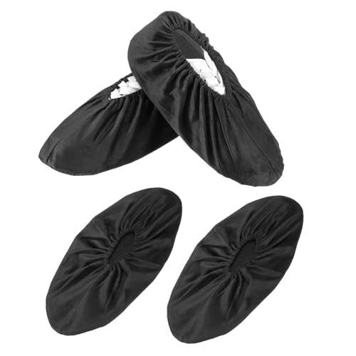 PATIKIL Reusable Shoe Covers, Non-Slip Shoe Protectors Covers Polyester Washable Foot Boot Covering - color: Black, size: 12 inch