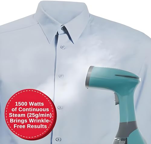 SINGER® Handheld Garment Steamer, 1500W Power, 280ml Detachable Water Tank