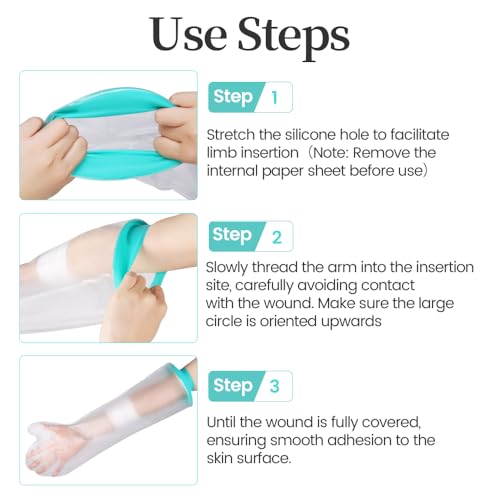 mosago Waterproof Cast Covers for Shower Arm Kids - color: Green, size: Arm-M（length 20.5"