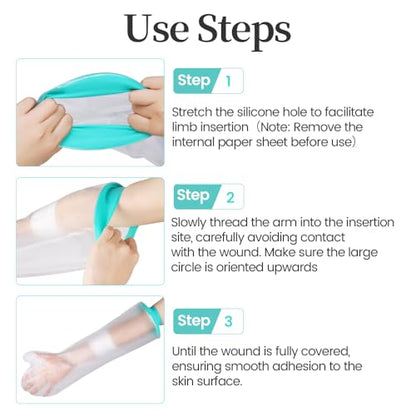 mosago Waterproof Cast Covers for Shower Arm Kids - color: Green, size: Arm-M（length 20.5"