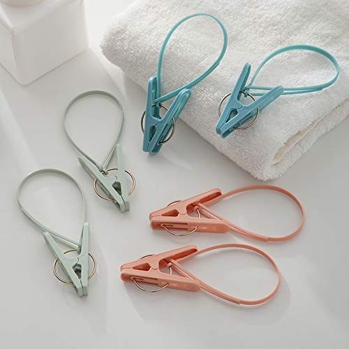 Clothes Pins 24 Pack Small Mini Clothes Pins with Plastic Rope - color: Blue,pink,green-24pack